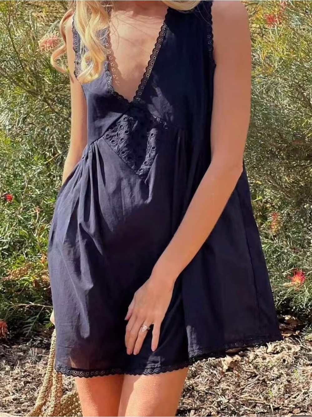 Black Breezy Babydoll Mini Dress